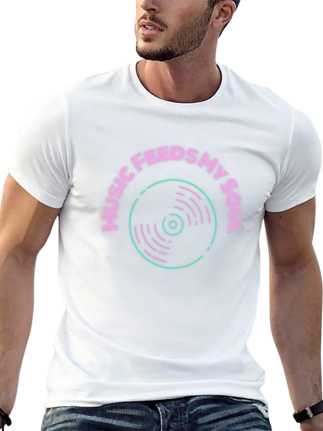 Music Feeds My Soul Black T-Shirt
