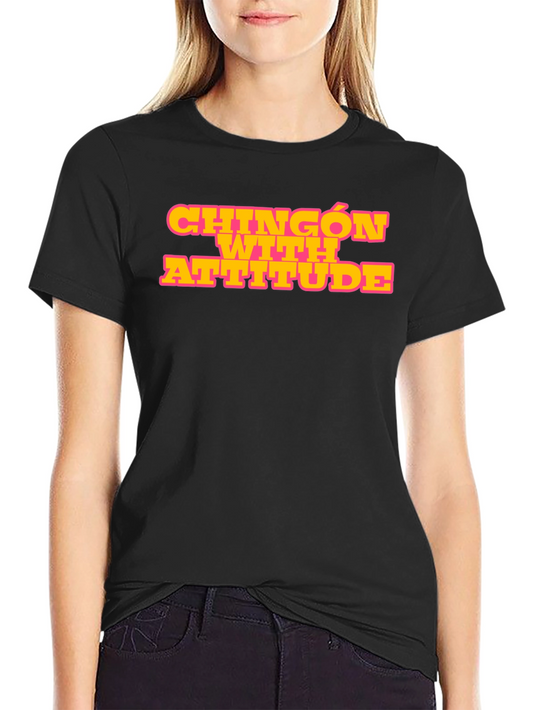 Chingon with Attitude Black Graphic T-Shirt