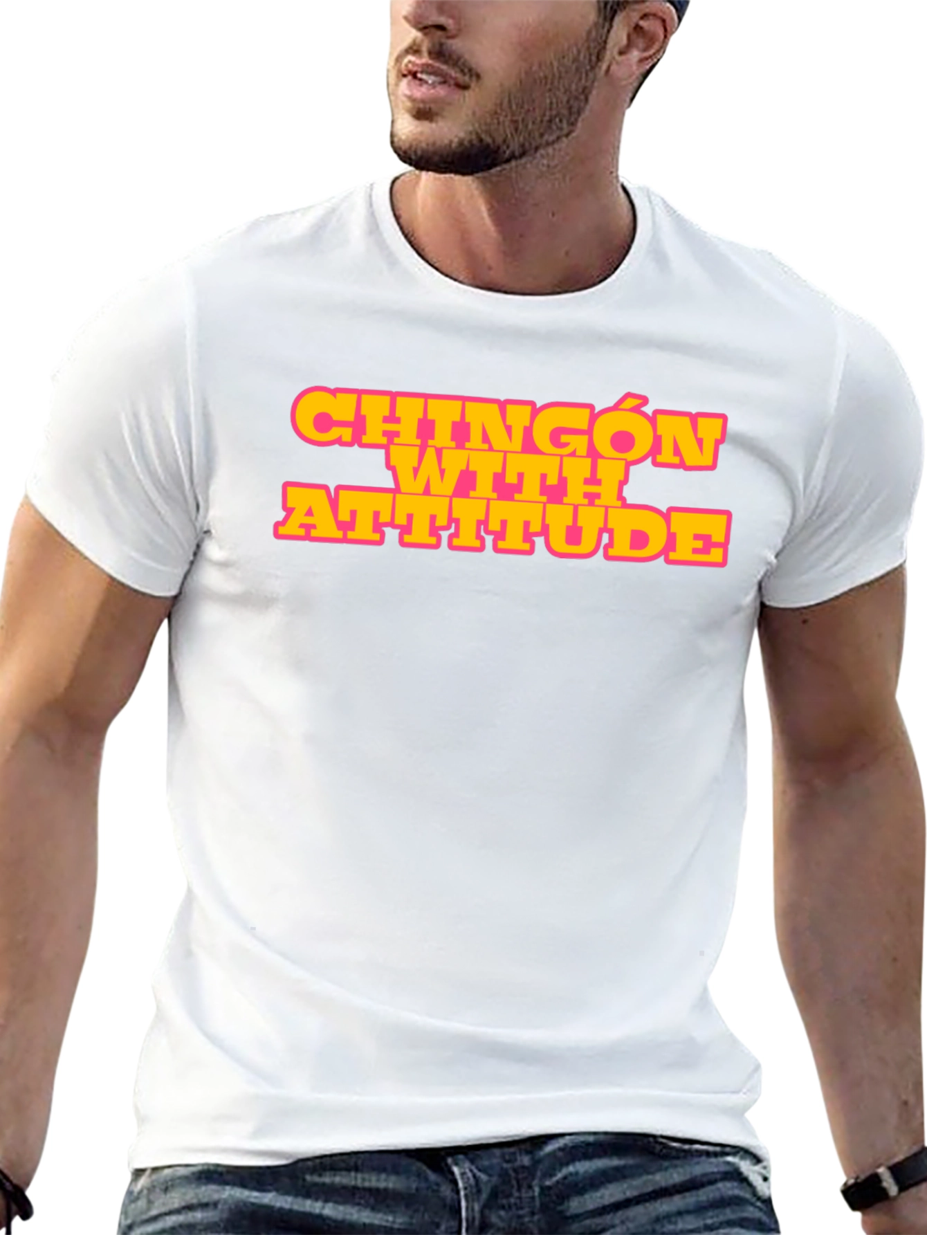 Chingon with Attitude Black Graphic T-Shirt