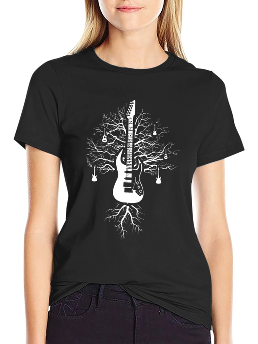 Guitar Tree Graphic T-Shirt - Black