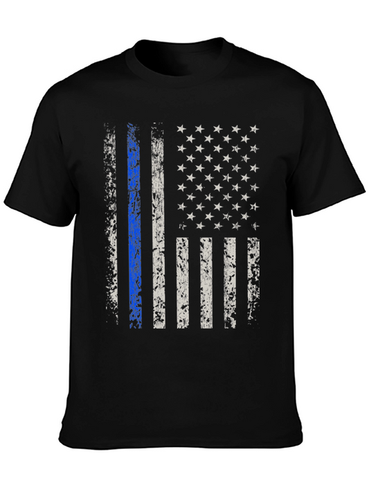 Thin Blue Line American Flag T-Shirt