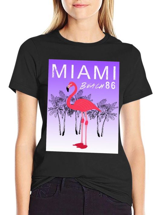 Miami Beach 86 Flamingo Graphic Tee