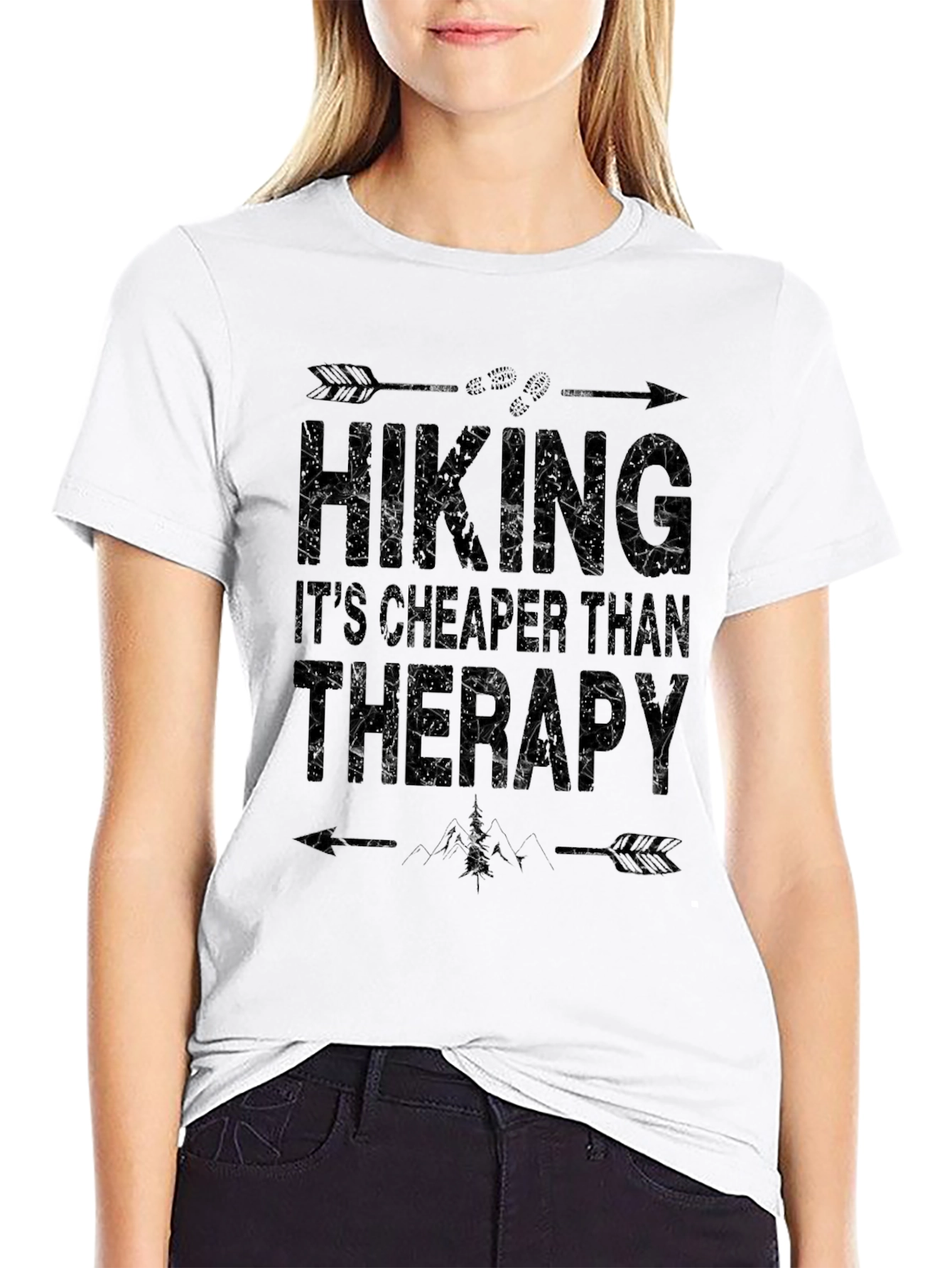 Hiking Cheaper Than Therapy Graphic T-Shirt