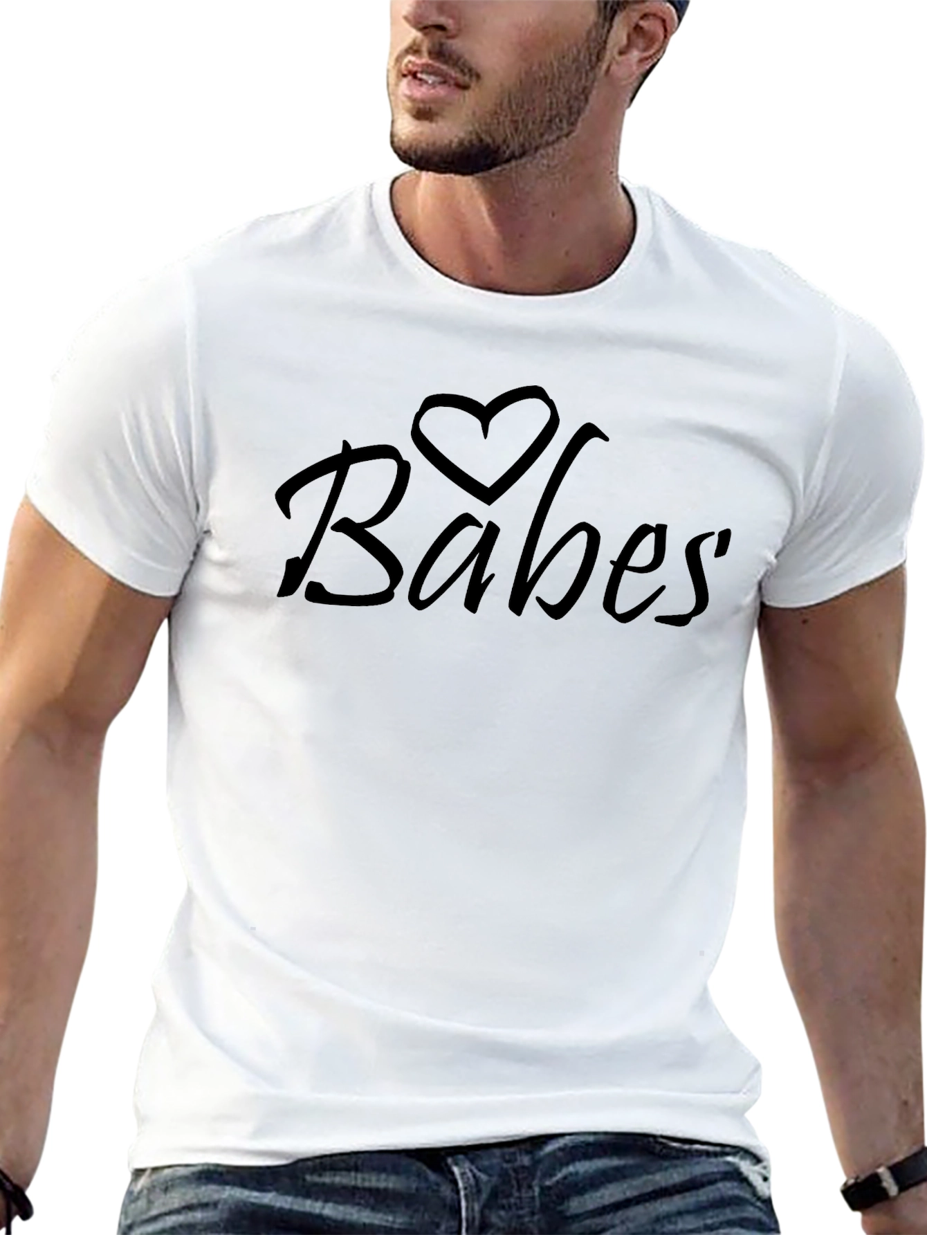 Babes Love Heart Black T-Shirt