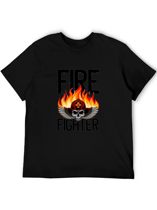 Firefighter Skull T-Shirt - Graphic Tee