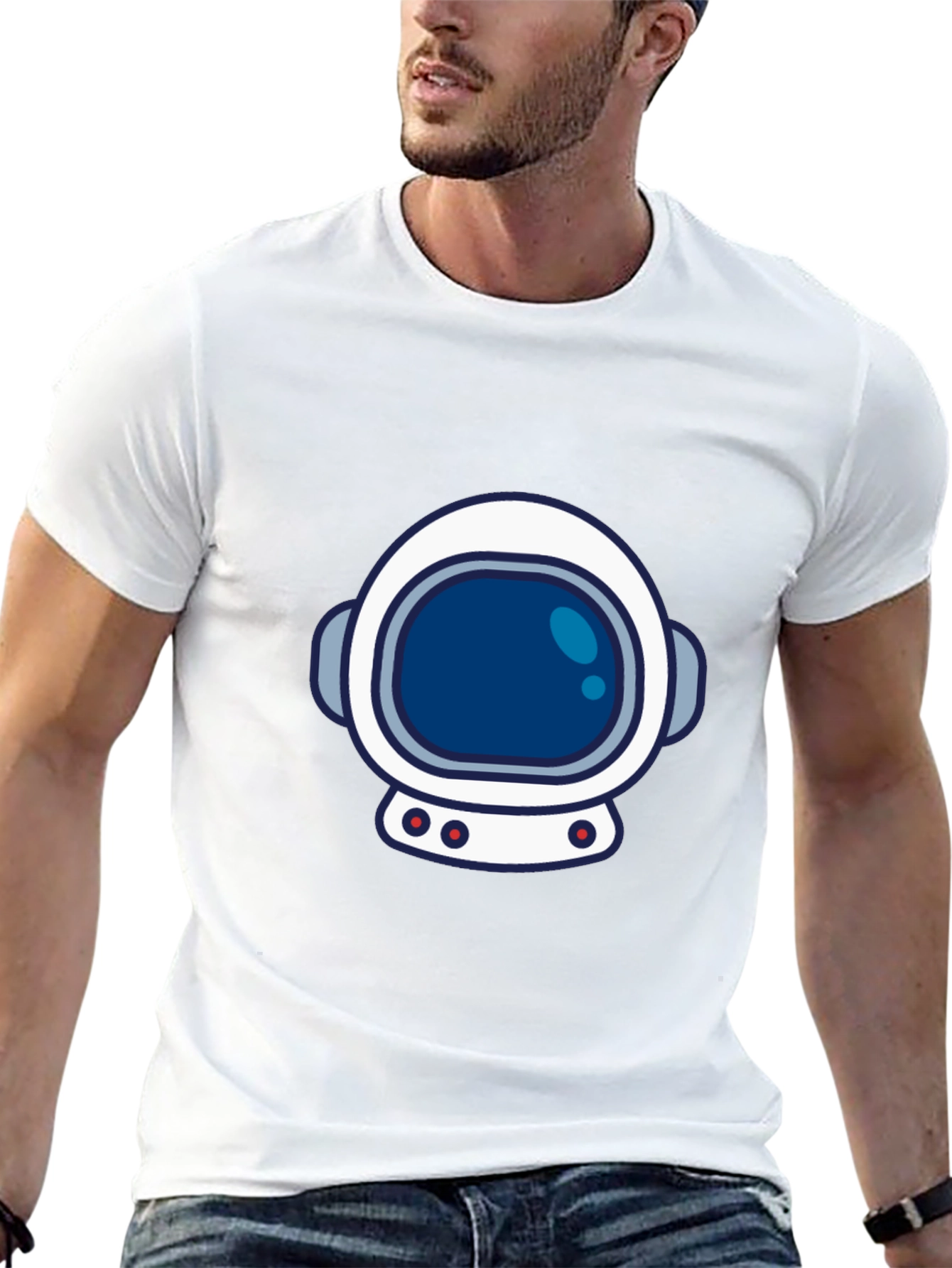 Astronaut Helmet Graphic Tee - Space Lover T-Shirt