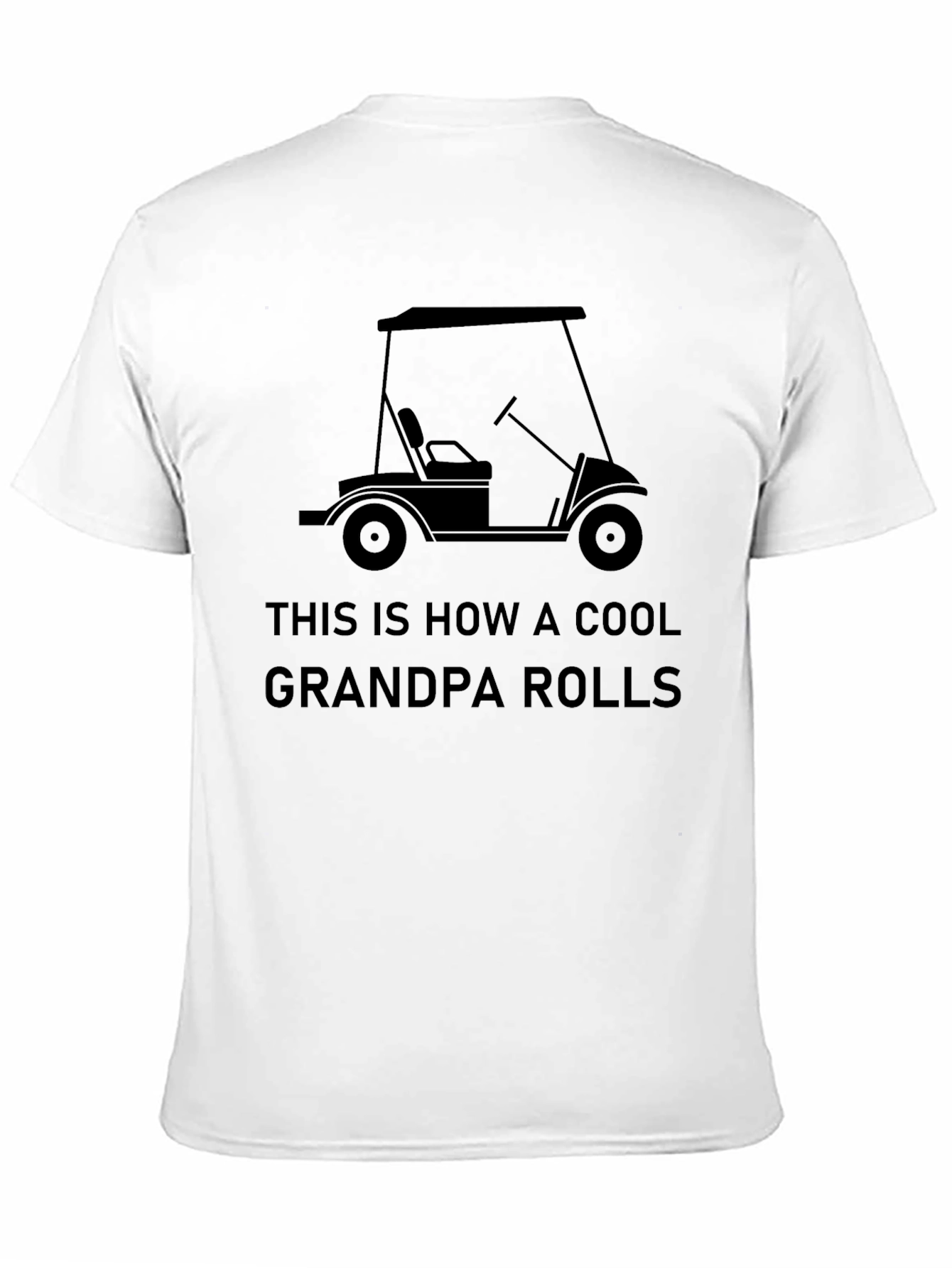 Cool Grandpa Golf Cart Graphic Tee - Black