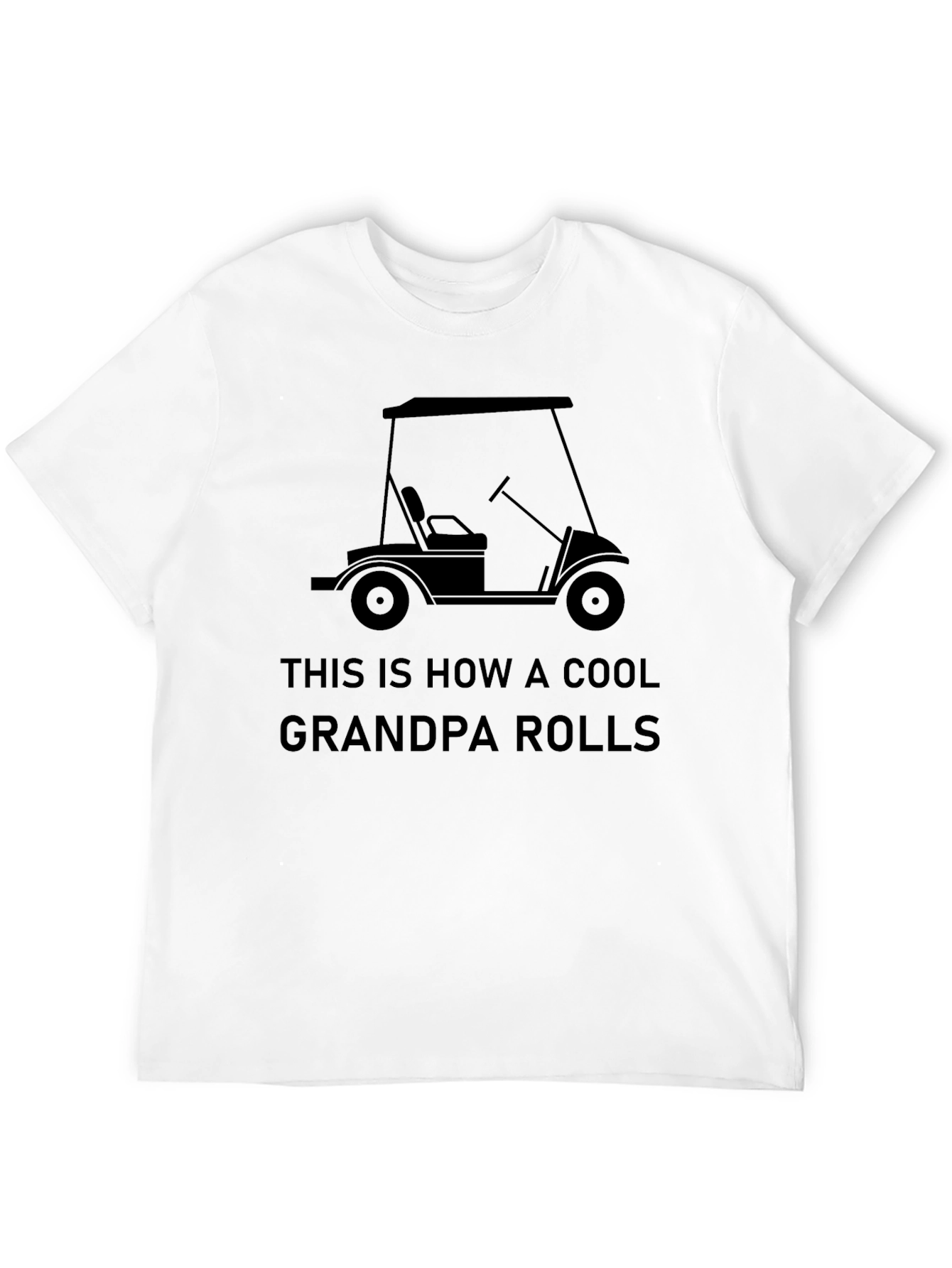Cool Grandpa Golf Cart Graphic Tee - Black
