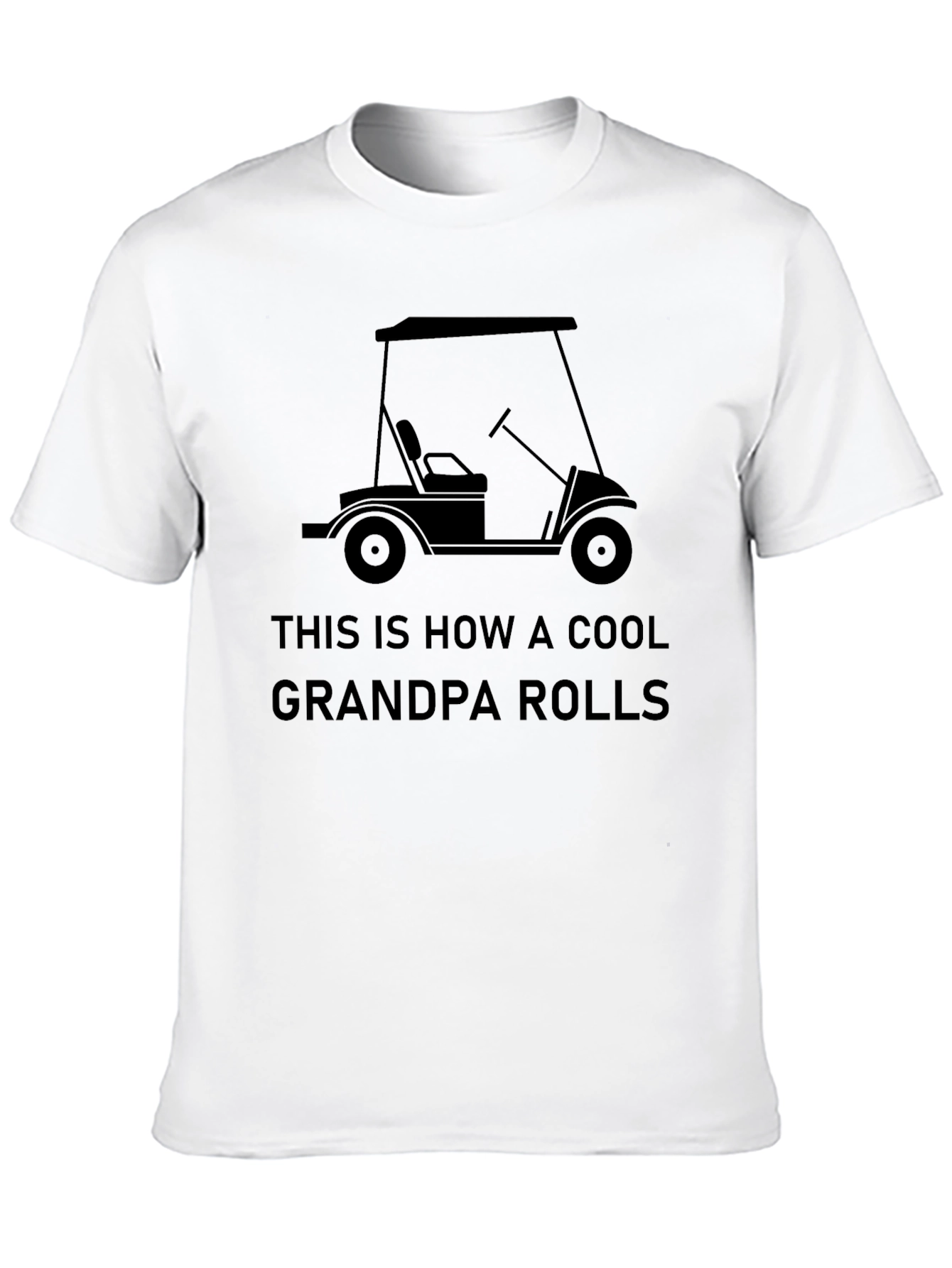 Cool Grandpa Golf Cart Graphic Tee - Black