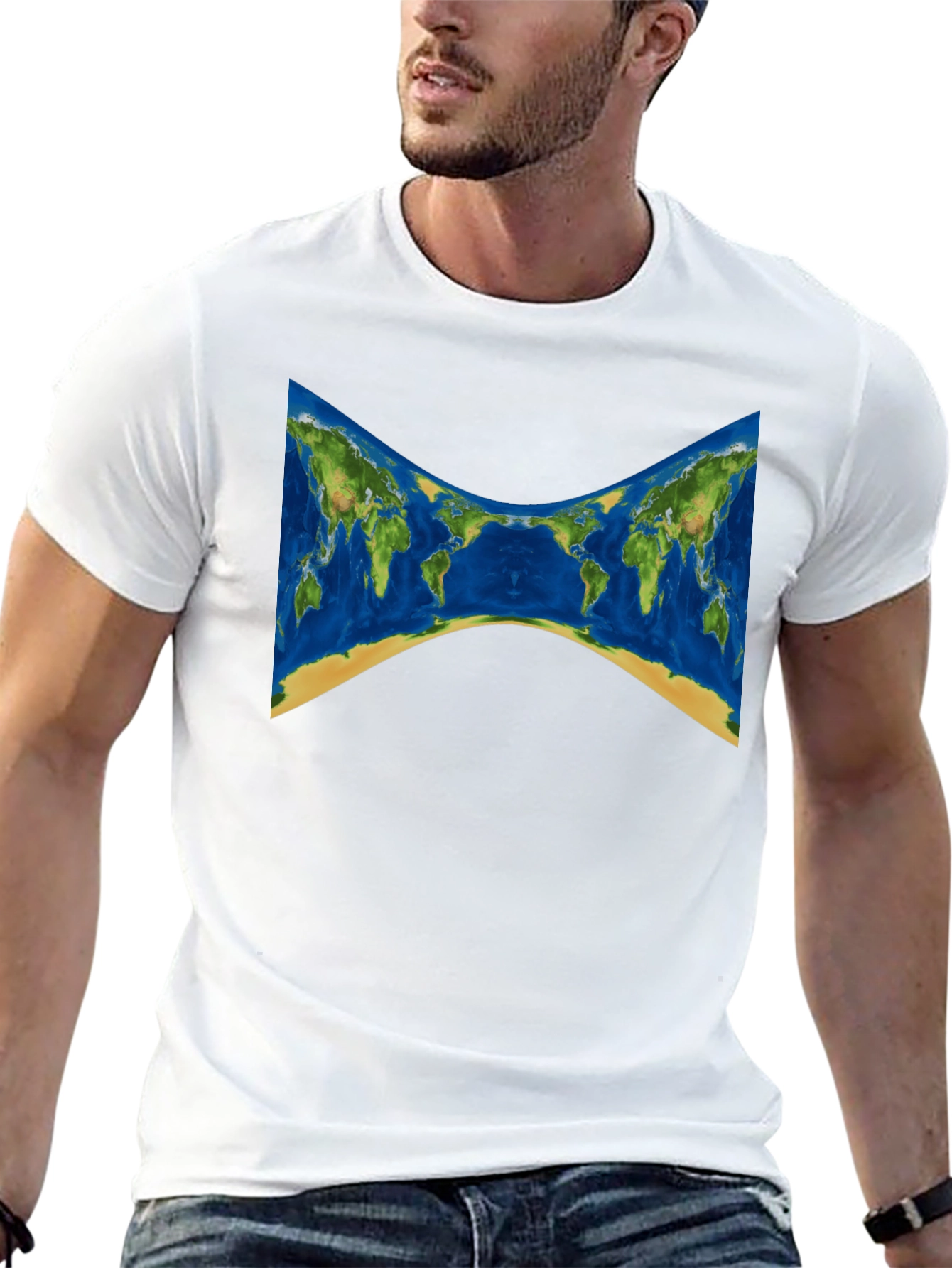 World Map Graphic Tee - Stylish Black T-Shirt