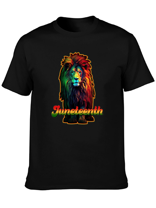 Juneteenth Lion Graphic T-Shirt - Celebrate Freedom!
