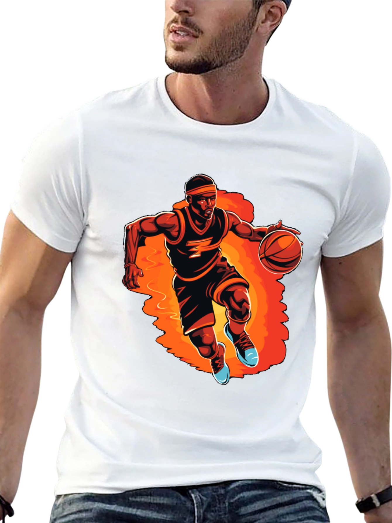 Basketball Player Graphic Tee - Black