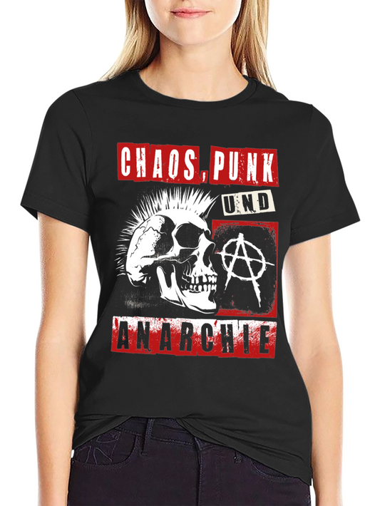 Chaos Punk Anarchie Skull Graphic T-Shirt