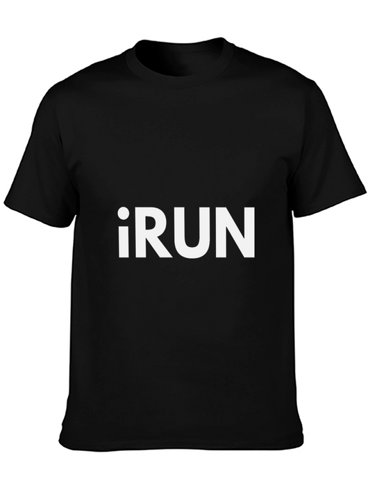iRUN Graphic Tee - Black Cotton Blend