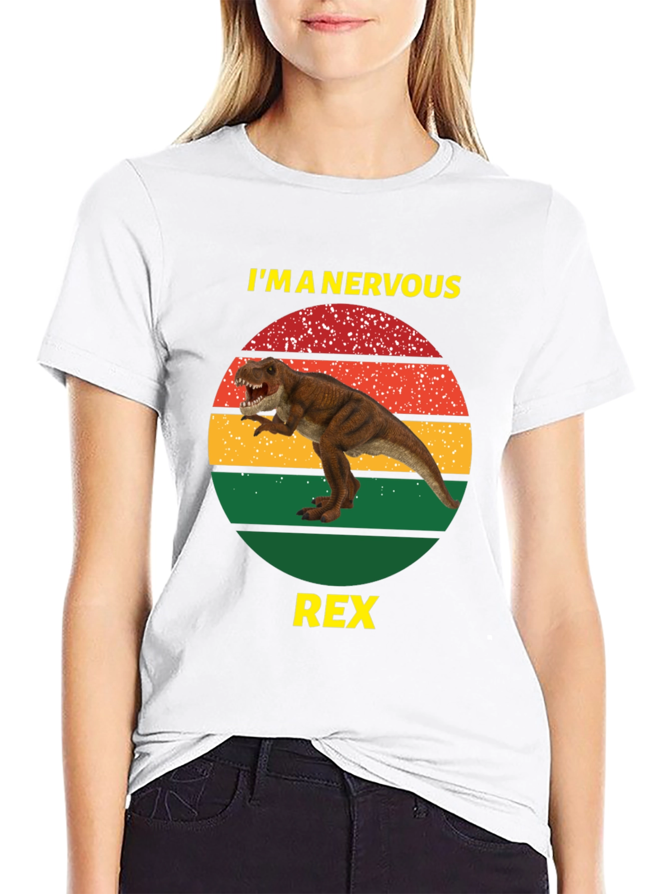 Nervous Rex T-Shirt - Funny Dinosaur Tee