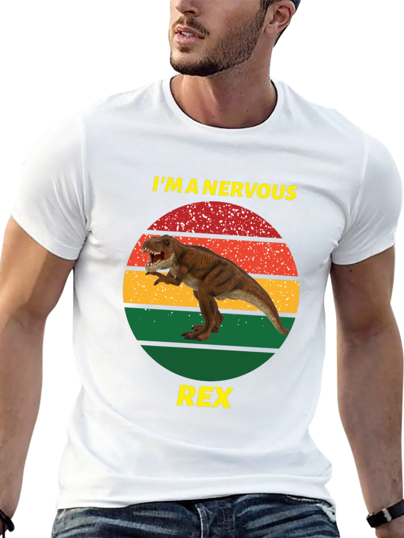Nervous Rex T-Shirt - Funny Dinosaur Tee