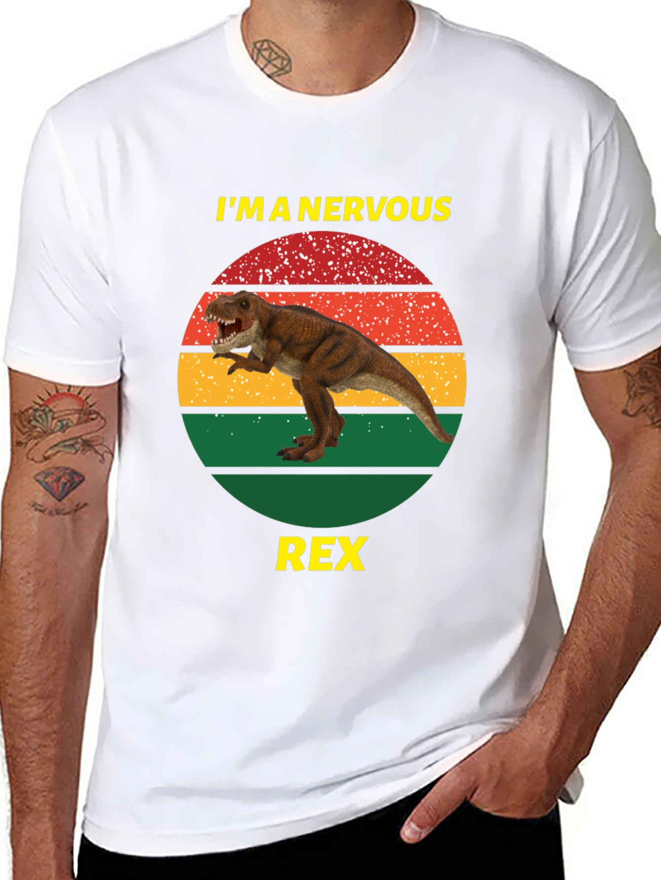 Nervous Rex T-Shirt - Funny Dinosaur Tee
