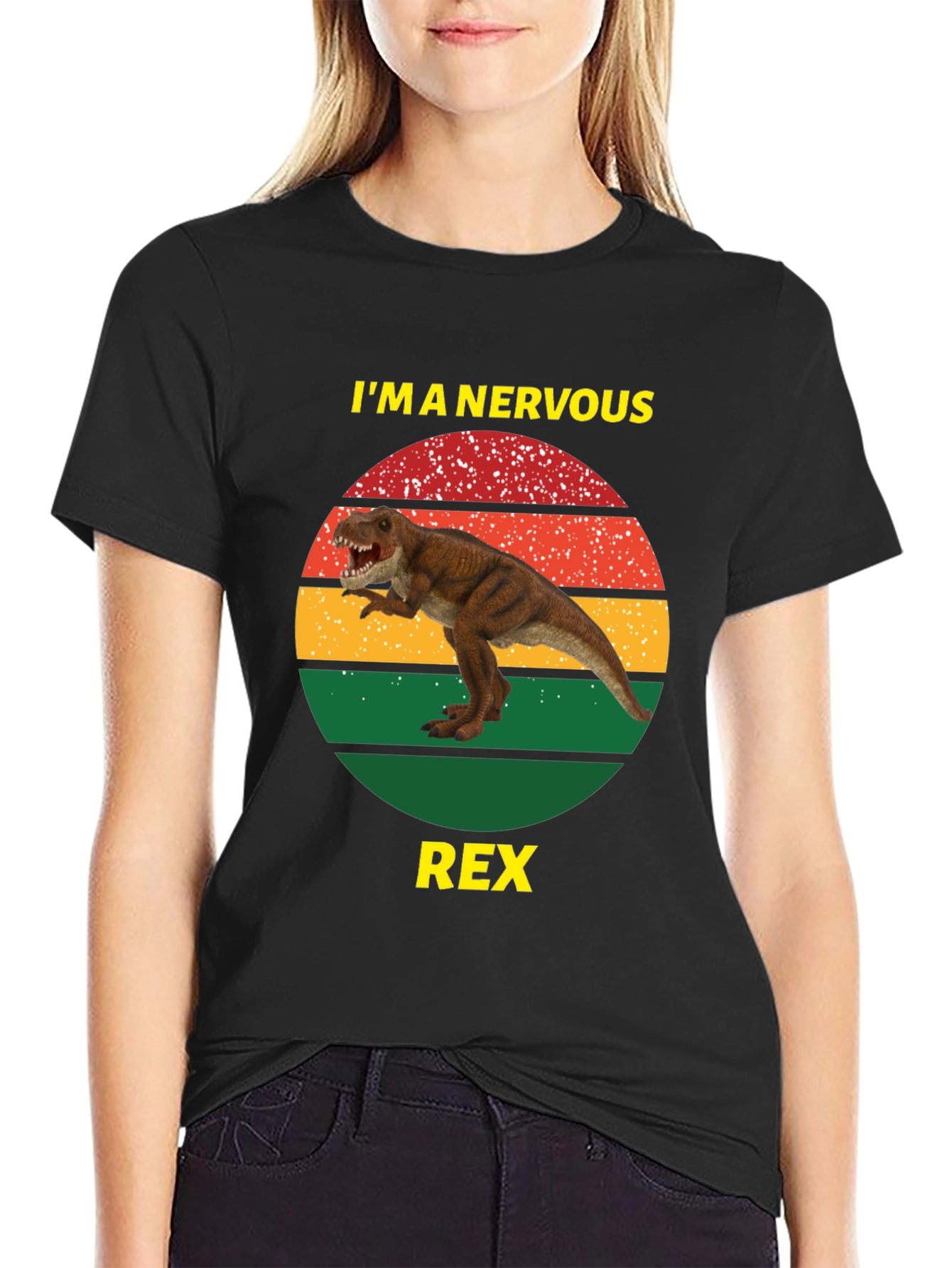 Nervous Rex T-Shirt - Funny Dinosaur Tee