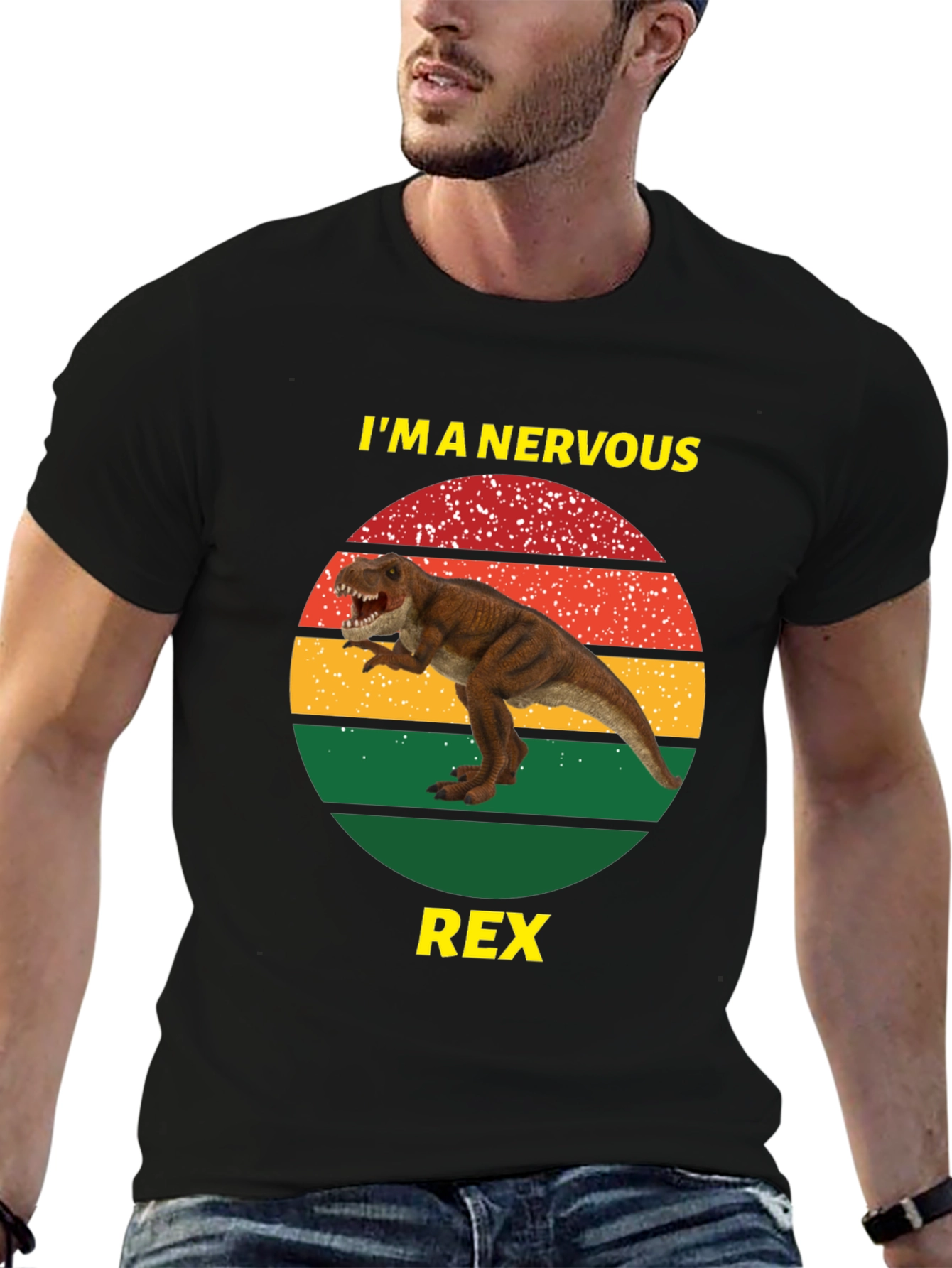 Nervous Rex T-Shirt - Funny Dinosaur Tee