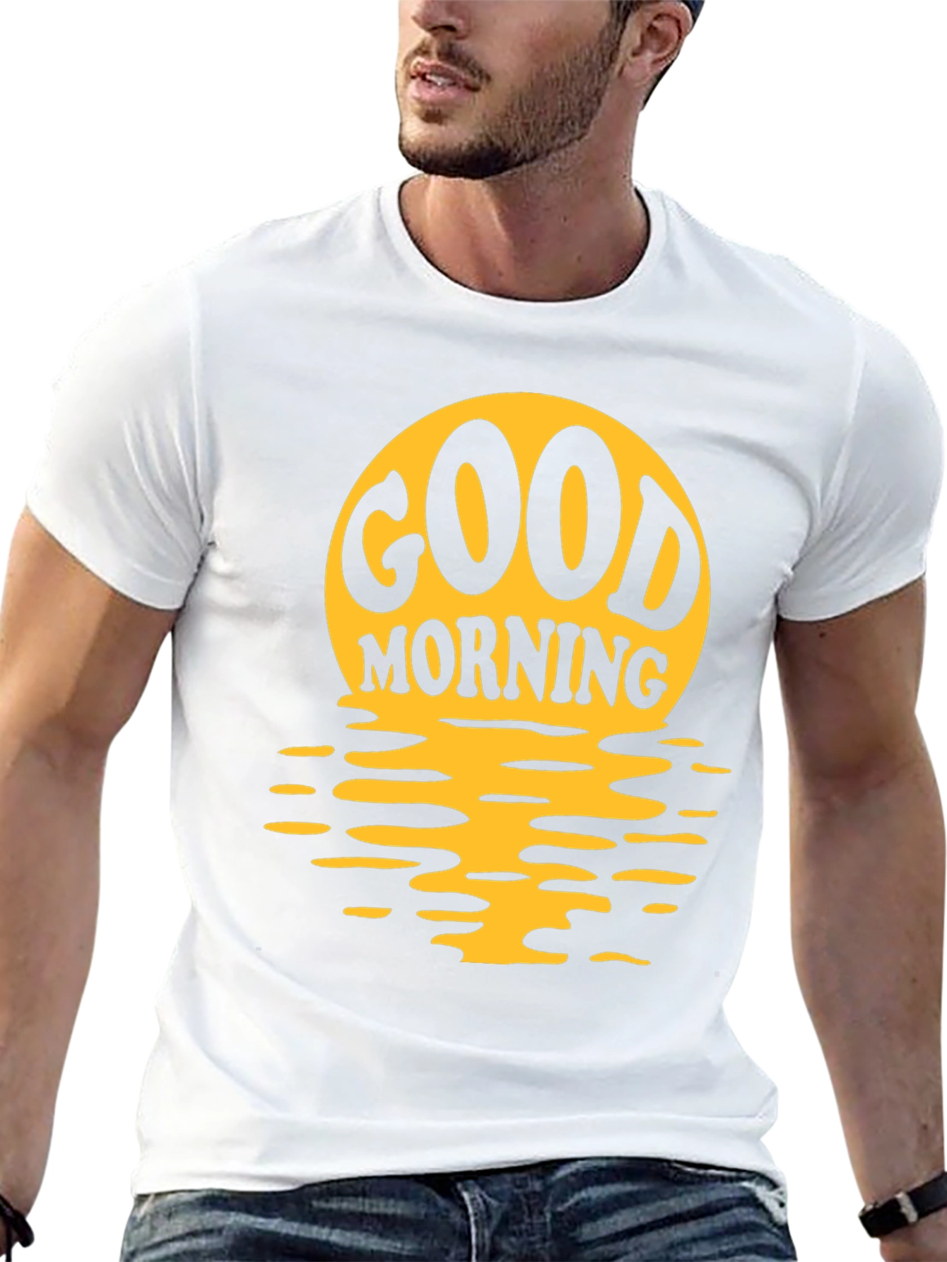 Good Morning Graphic Print Black T-Shirt