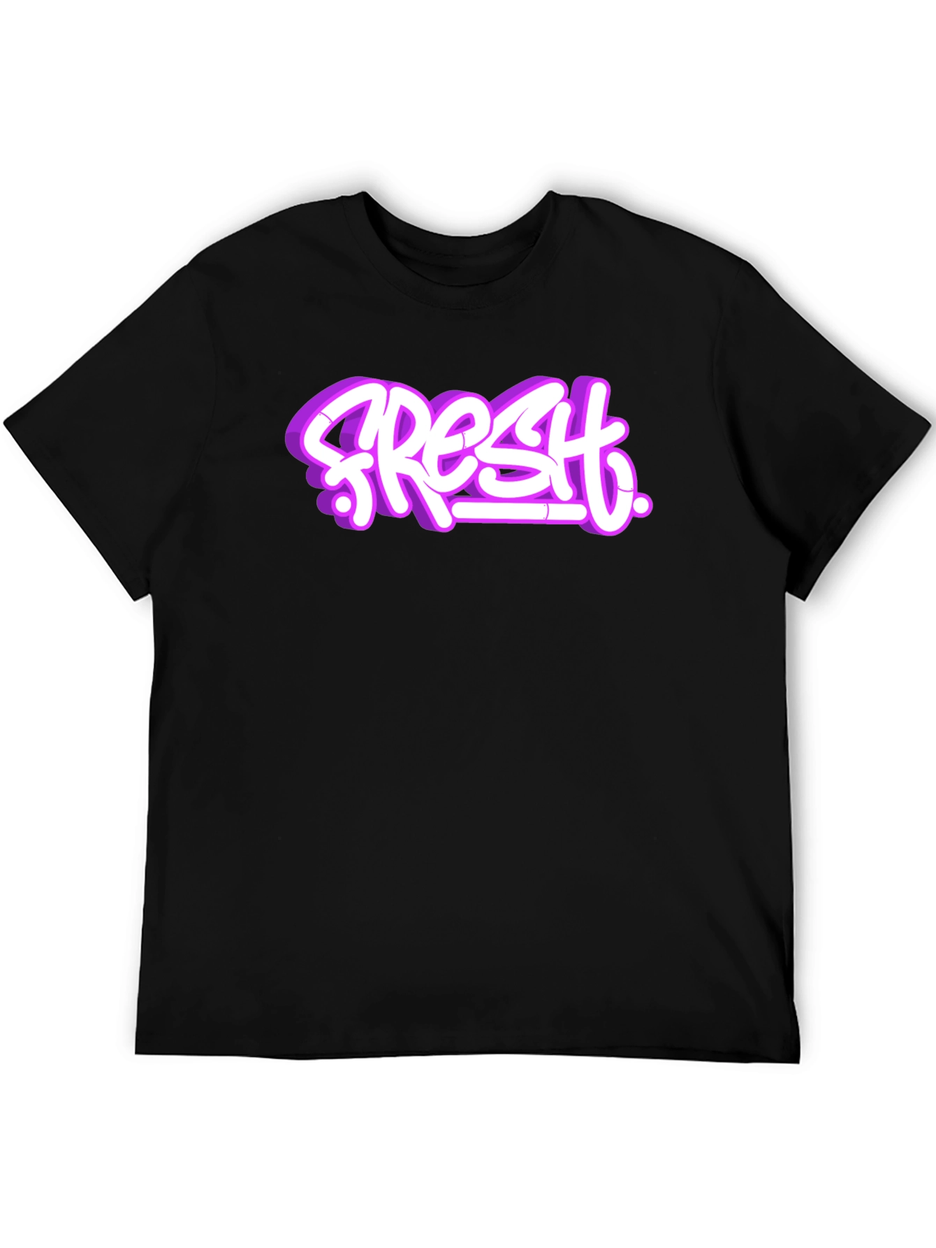 Fresh Graffiti Style Graphic T-Shirt - Black