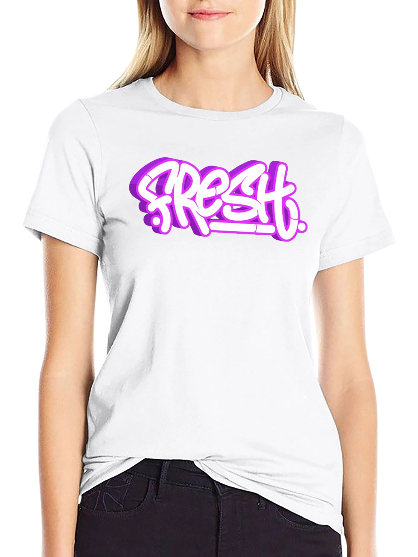 Fresh Graffiti Style Graphic T-Shirt - Black