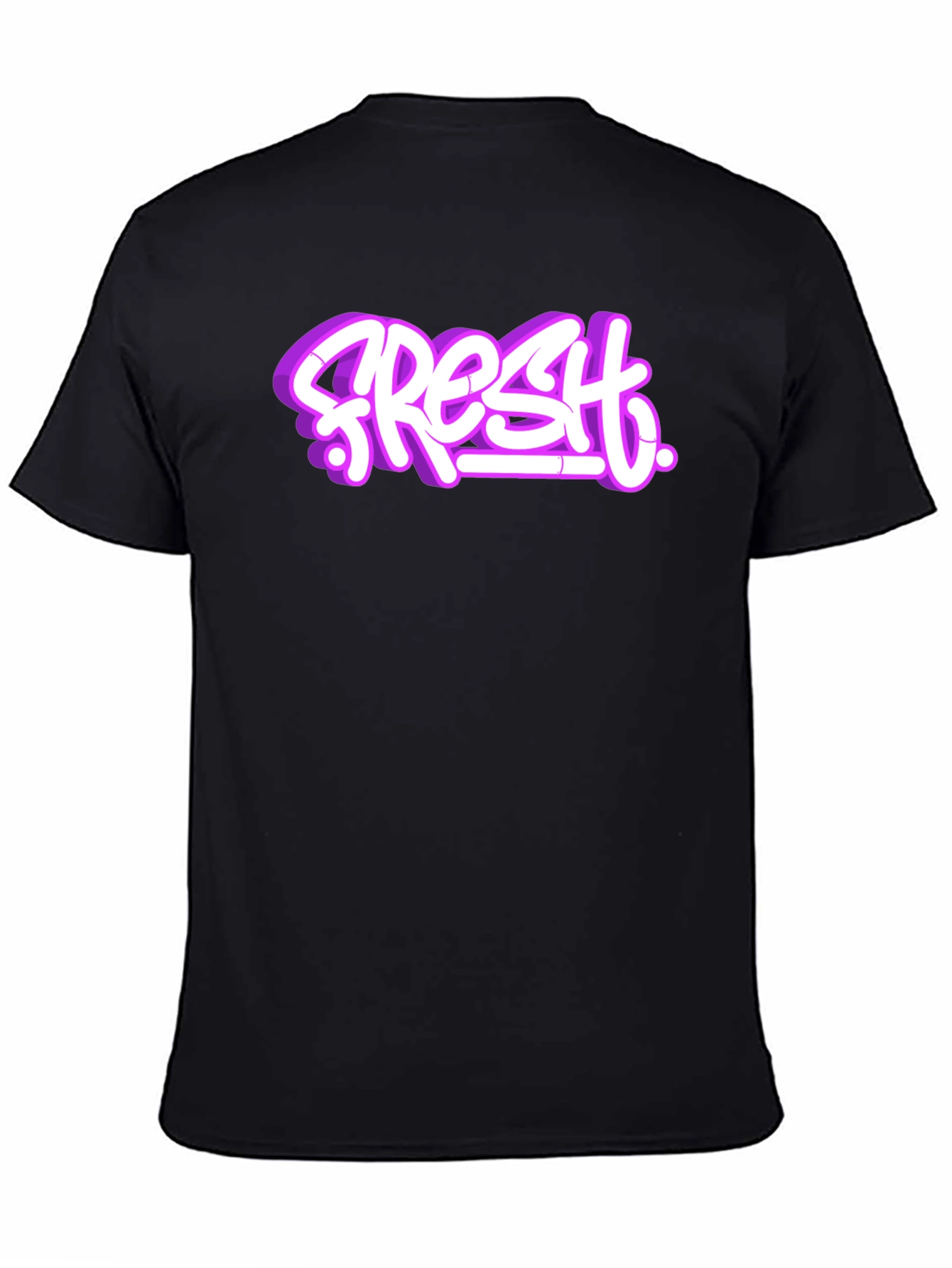 Fresh Graffiti Style Graphic T-Shirt - Black