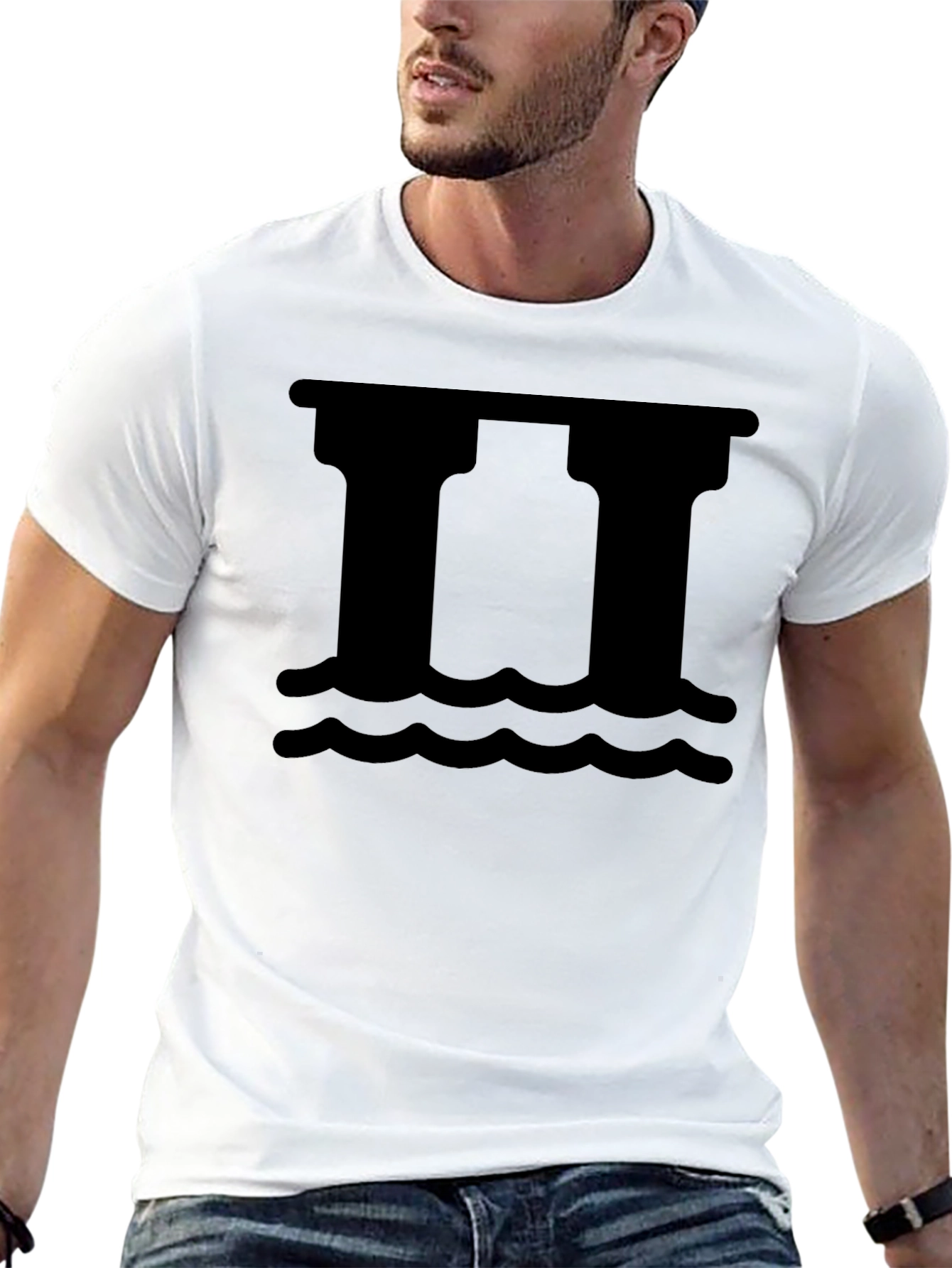 Black Graphic Tee - Bridge Over Water