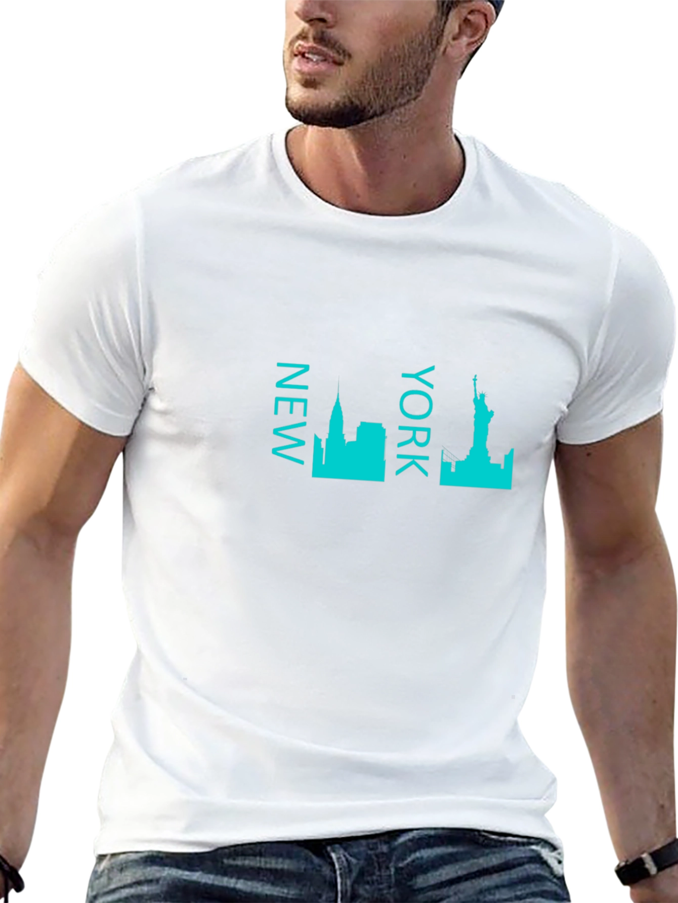 New York Skyline Graphic Tee - Black