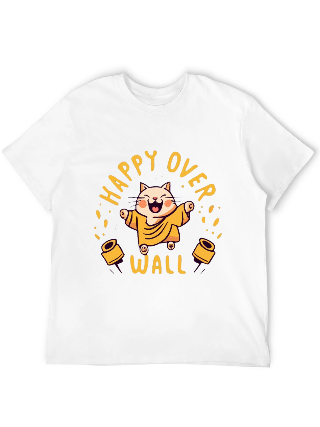 Happy Over Wall Graphic Tee - Black