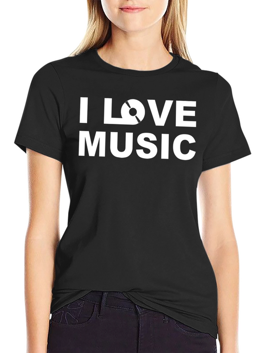 I Love Music T-Shirt - Vinyl Record Design