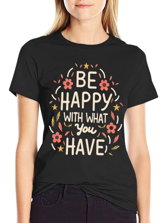 Be Happy Graphic T-Shirt - Black