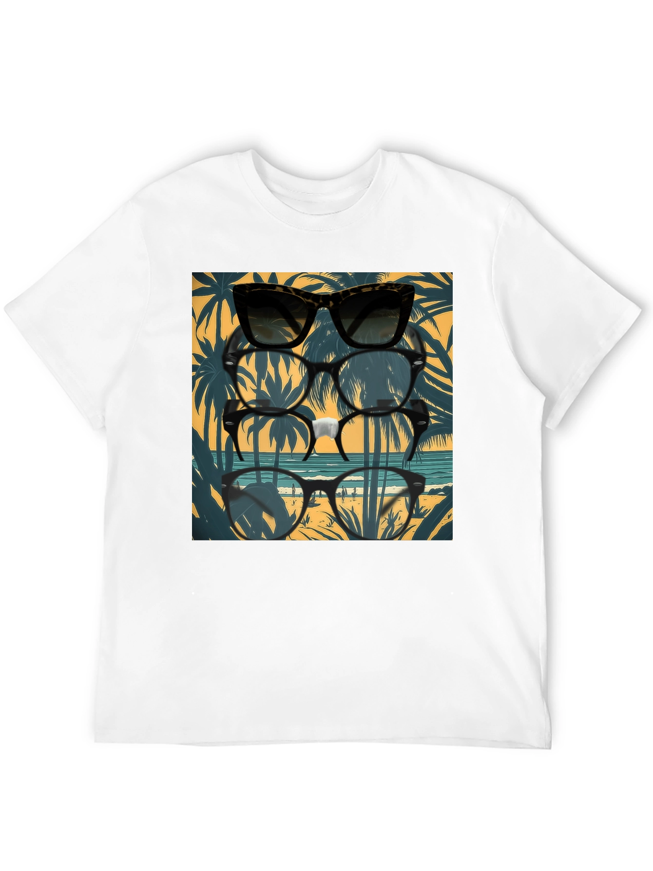 Retro Glasses Beach Graphic Tee