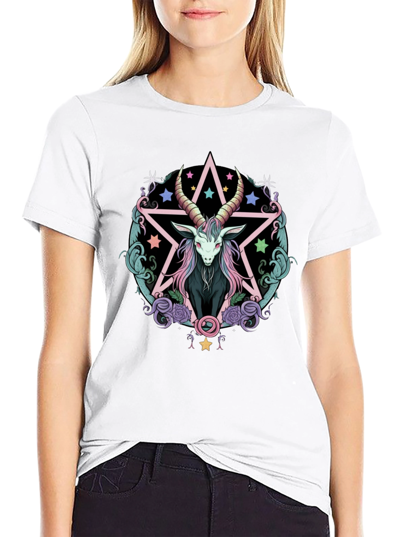 Mystic Goat Graphic Tee - Black