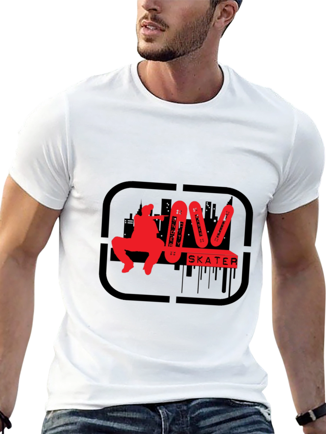 Under City Skater Graphic Tee - Black Cotton T-Shirt