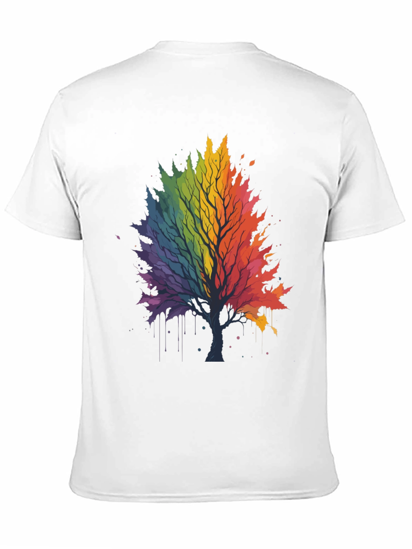 Rainbow Tree Graphic Black T-Shirt