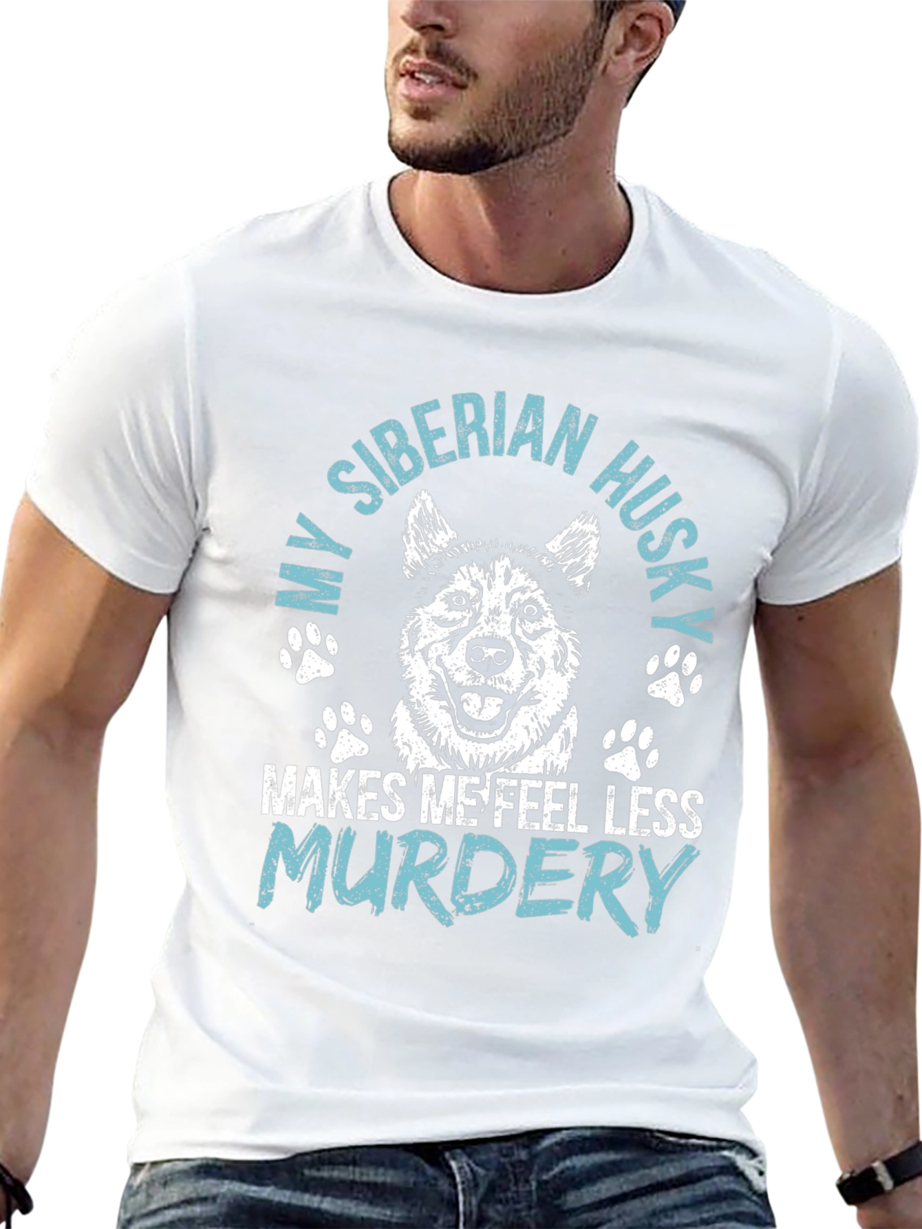 Siberian Husky T-Shirt: Makes Me Feel Less Murdery