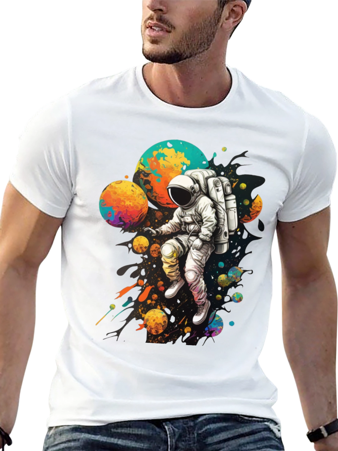 Astronaut Galaxy Graphic T-Shirt - Space Adventure