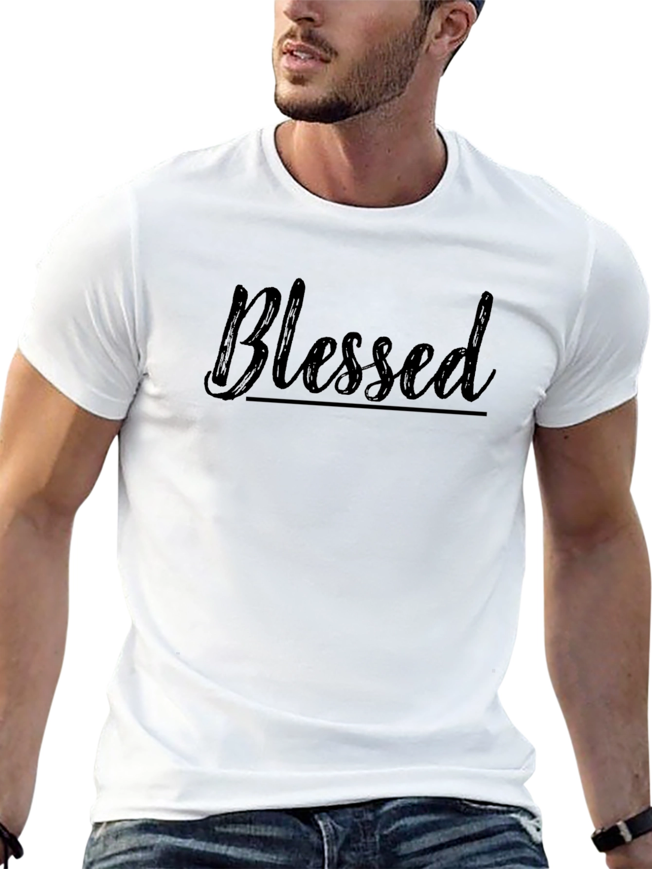 Blessed Black Graphic T-Shirt for Men