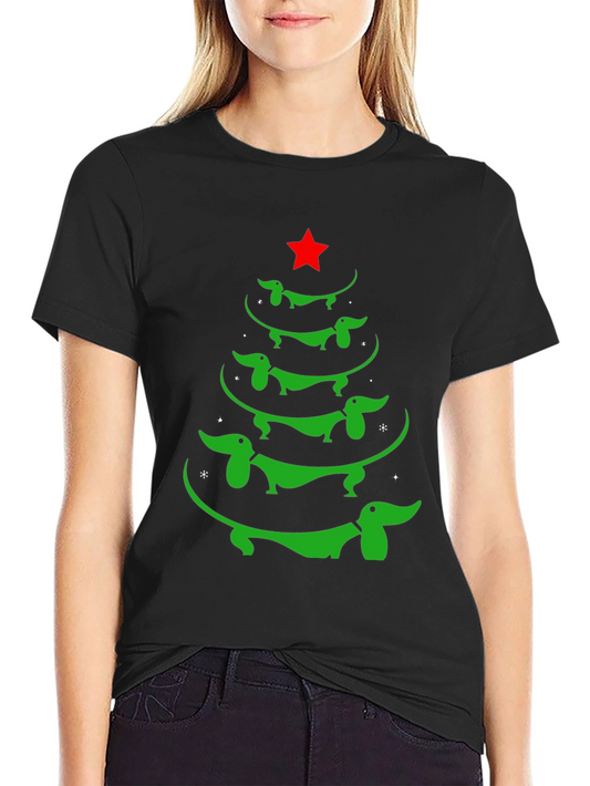 Dachshund Christmas Tree Graphic Tee