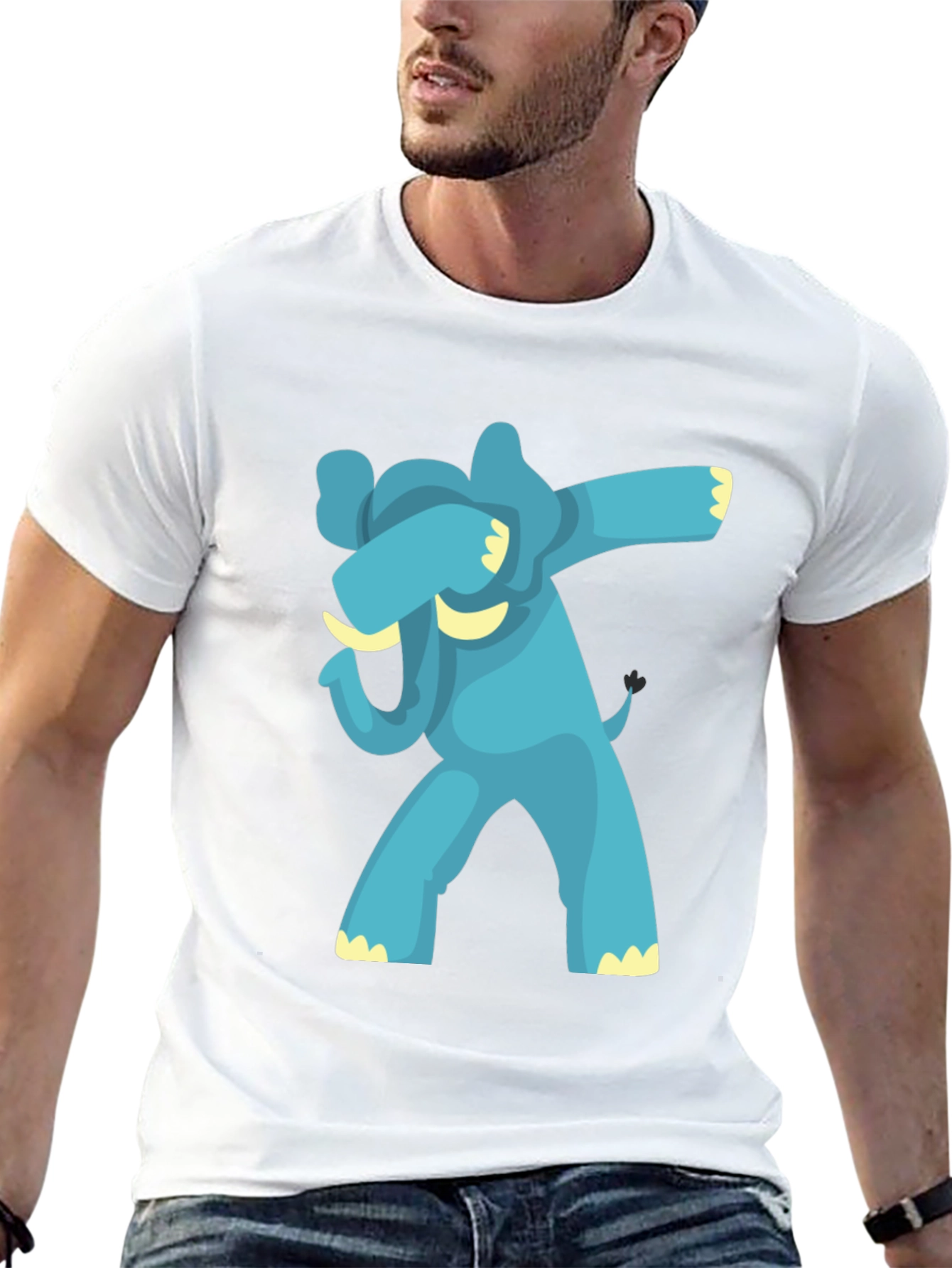 Dabbing Elephant Graphic Tee - Black