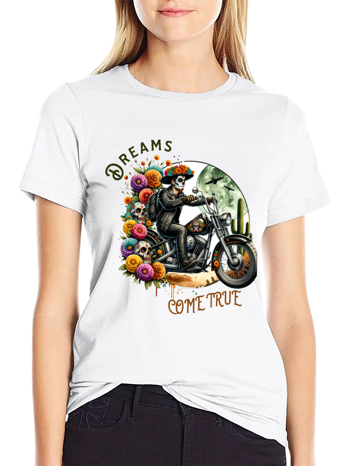 Day of the Dead Motorcycle Dreams T-Shirt