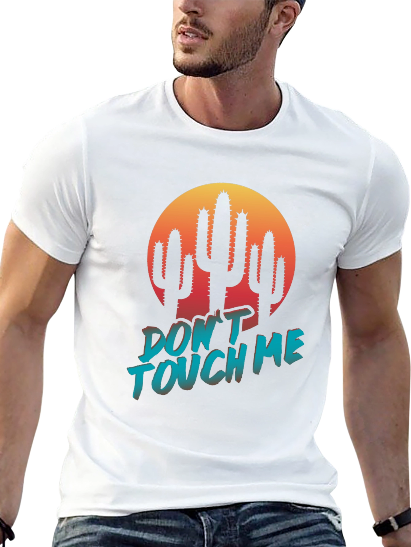 Dont Touch Me Cactus Graphic Tee - Black