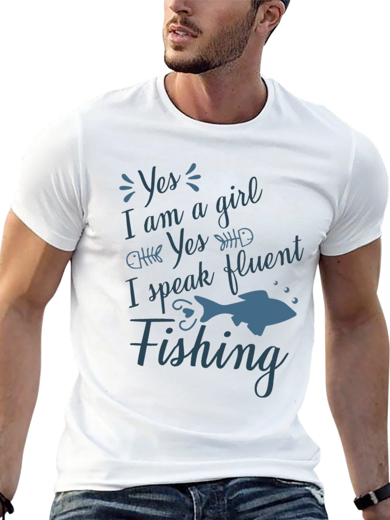 Funny Fishing T-Shirt - Yes I Am a Girl