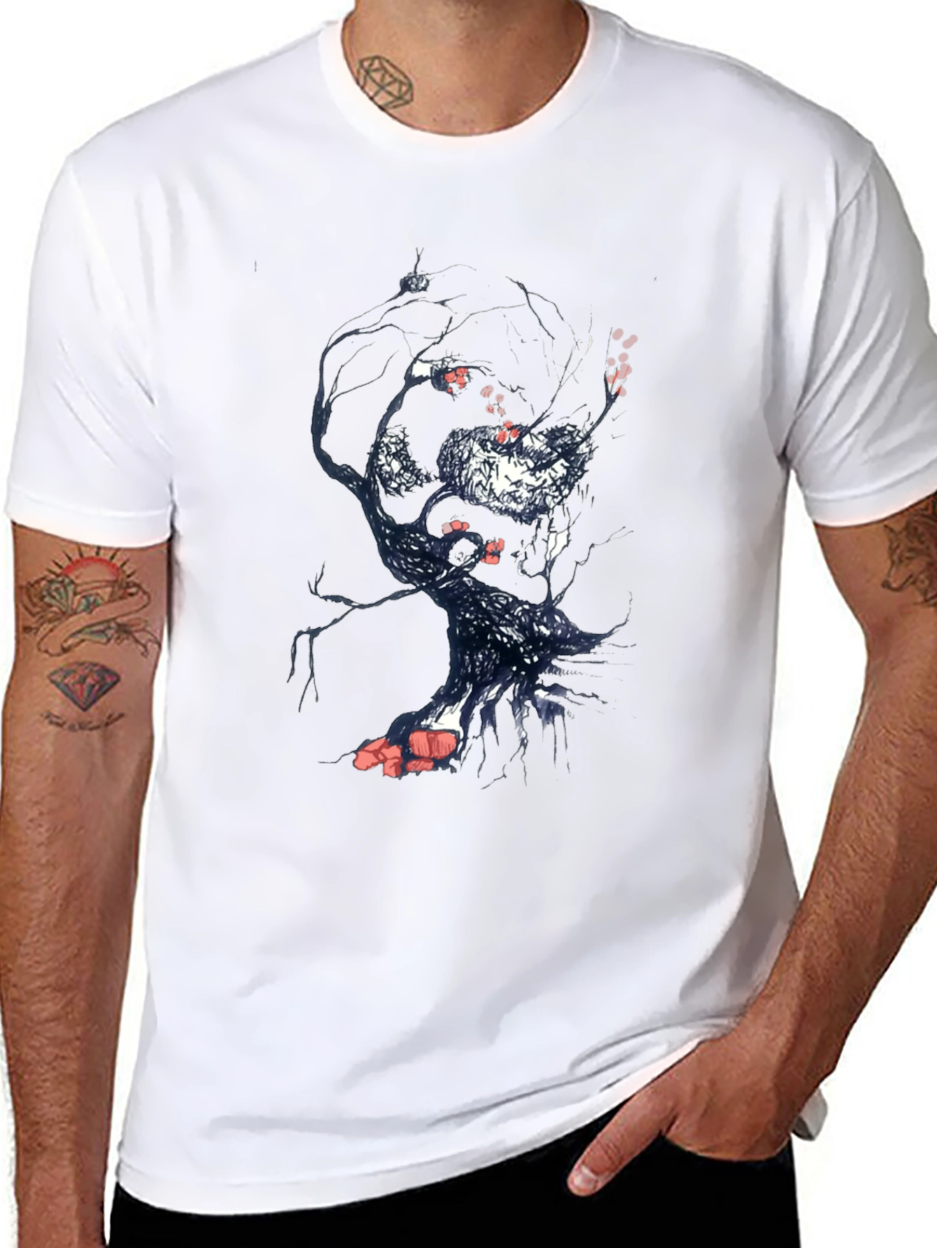 Skull Tree Graphic T-Shirt - Mens Black Tee