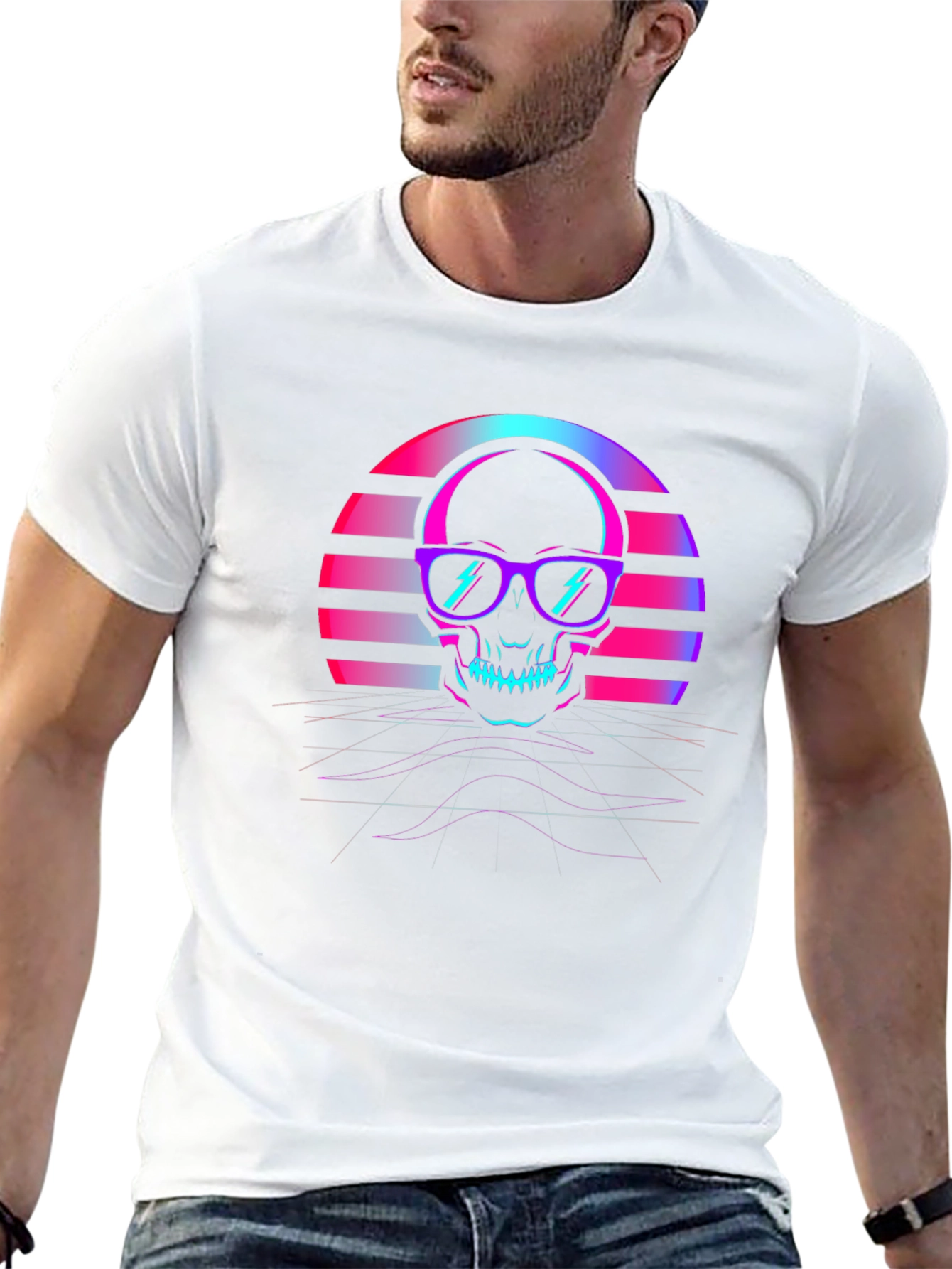 Retro Skull T-Shirt - 80s Style Graphic Tee