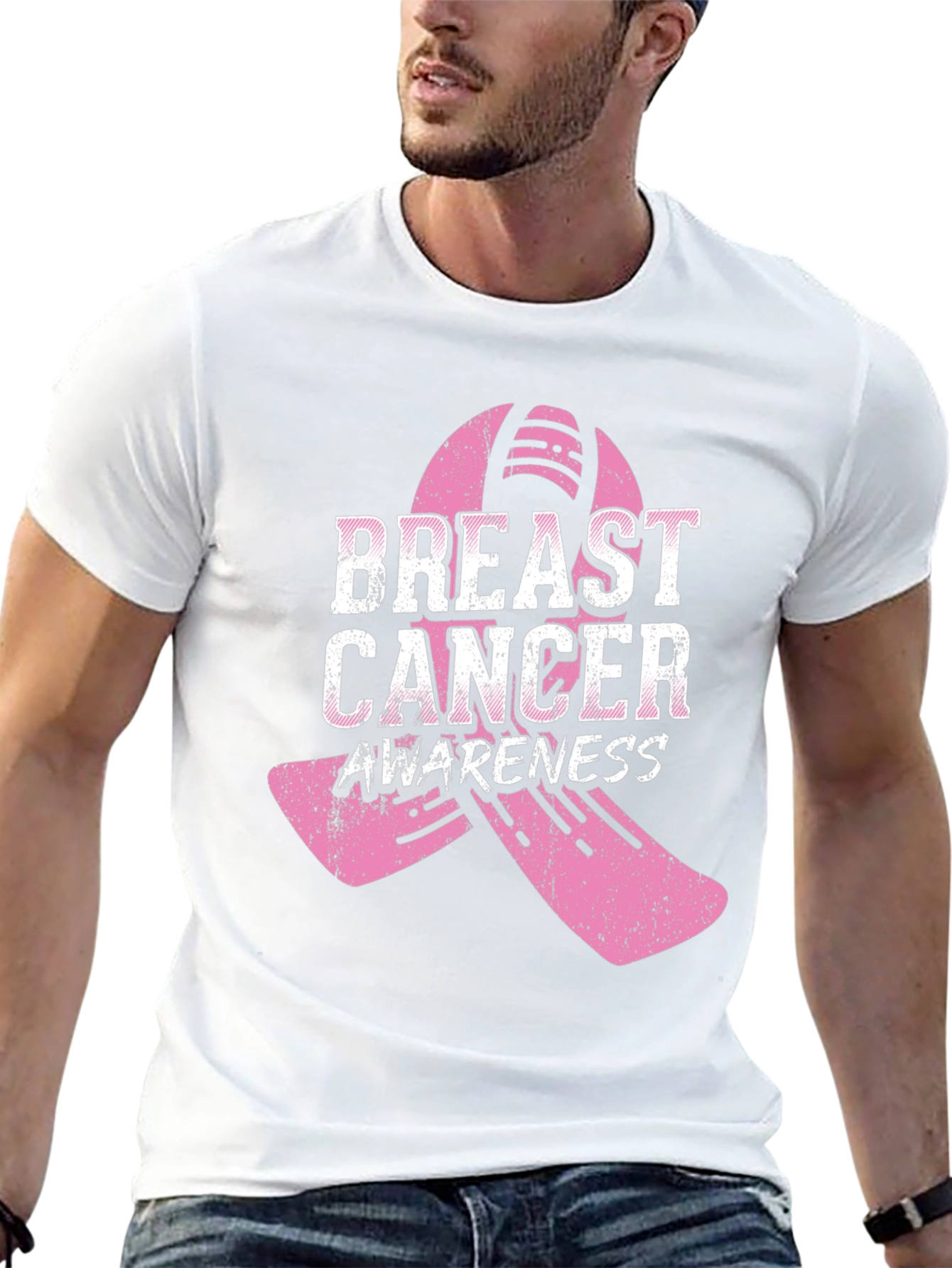 Breast Cancer Awareness Ribbon Graphic Tee