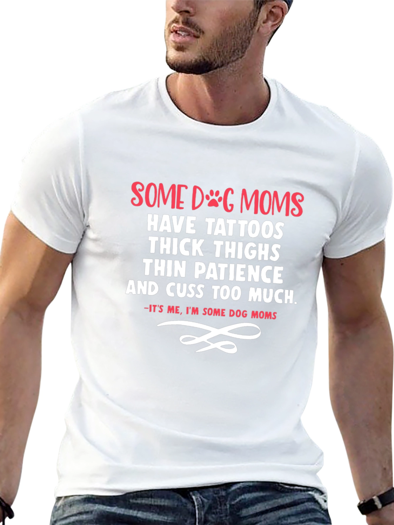 Dog Mom T-Shirt - Tattoos Thick Thighs Thin Patience