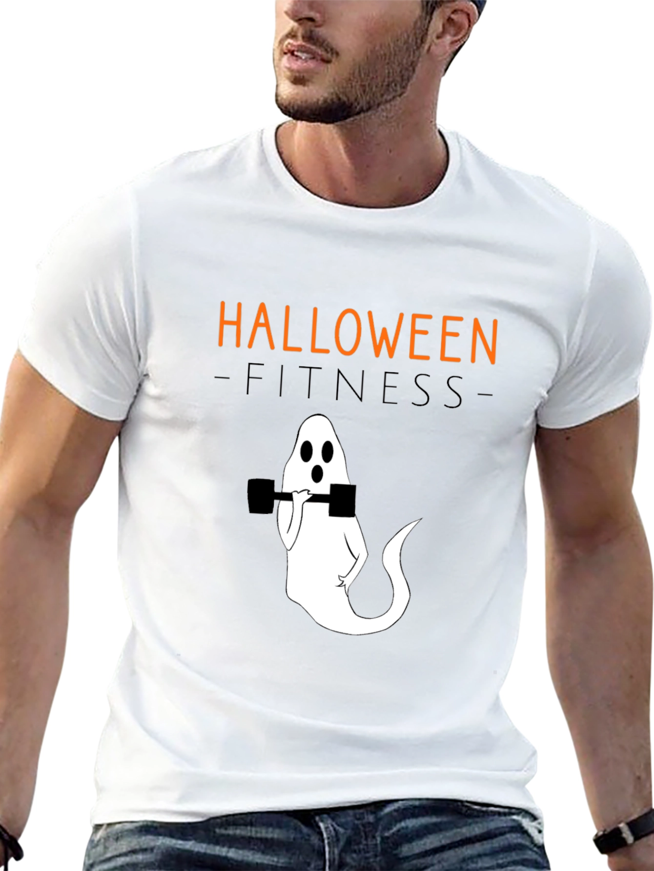 Halloween Fitness Ghost T-Shirt - Workout Tee