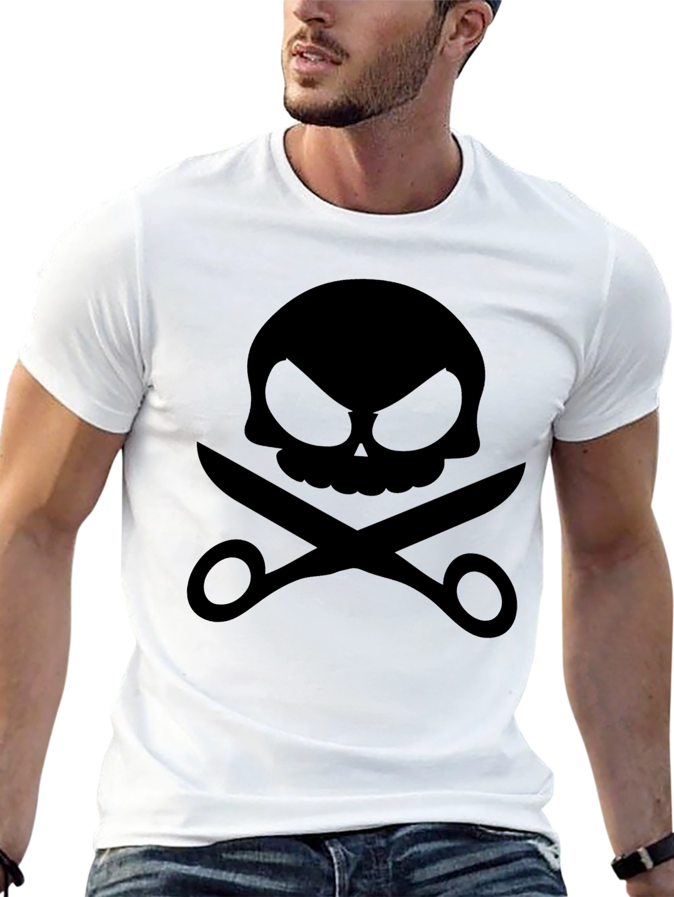 Skull & Scissors Black Graphic Tee